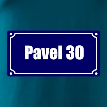 Jméno a věk - uliční cedule - modrá