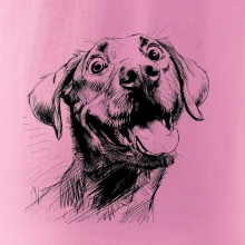 Černobílá karikatura Labrador světlý