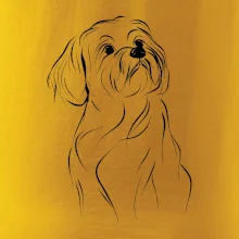 Lhasa Apso černý nákres slabé linky