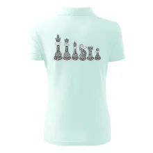 Šachové figurky v řadě - kreslené