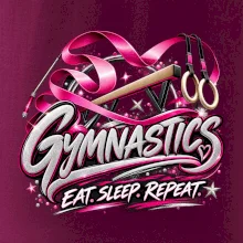 Gymnastická stuha a kruhy eat sleep repeat