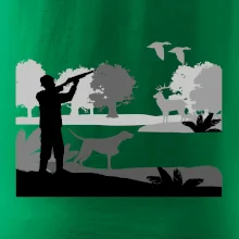 Lovec a ohař v lese