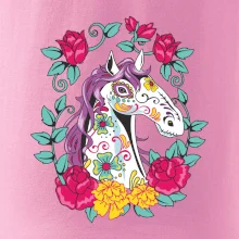 Kůň barevný s květinami