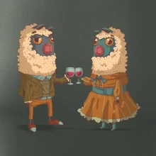 Alpaky s vínem pár