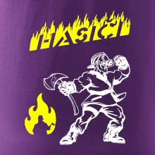 Hasič stojící - nápis hasiči - Velký nápis  na zádech