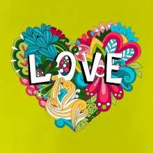 Love nápis květovaný