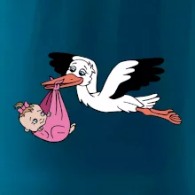 Čáp a miminko - holka (Hana-creative)