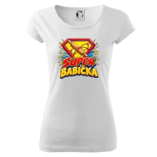 Super babička komiksový znak s válečkem a brýlemi