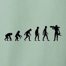 Evoluce dřevorubec - pila a kmen