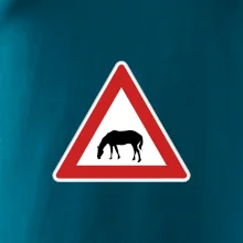 Dopravní značka - Pozor pasoucí se kůň