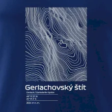 Gerlachovský štít - vrstevnice v obdélníku