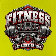 Fitness činka a závaží eat sleep repeat