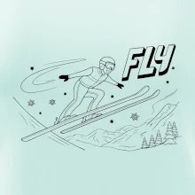 Skokan na lyžích černý obrázek FLY