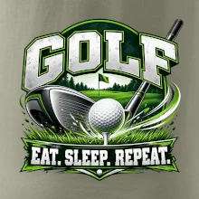 Golfová hůl s míčkem eat sleep repeat