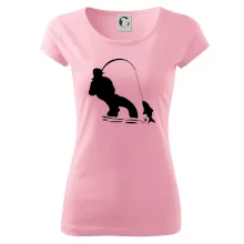 Rybář tahající rybu