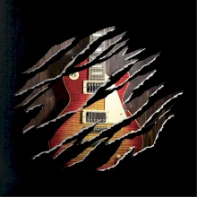 Roztržené triko - kytara elektrická dřevěná