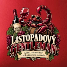 Listopadový gentleman se sklenkou červeného vína