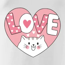 Kočka love - růžové srdce