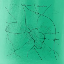 Černobílá mapa Chrudim