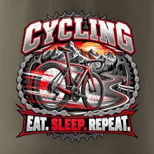 Cyklistické kolo mezi horami eat sleep repeat