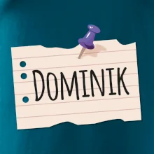 Papírek se jmenovkou - prso - vlastní jméno