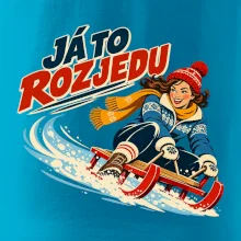 Rodinná vánoční trička - Já to rozjedu máma sáňkování