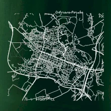 Mapy měst černobílé Ostrava Poruba