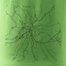 Černobílá mapa Vizovice