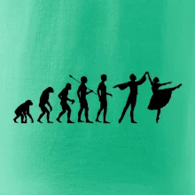 Evoluce tanec - muž a žena se sukní