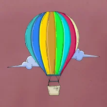 Horkovzdušný balon v oblacích