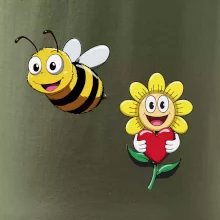 Parové triko - Včela a květina