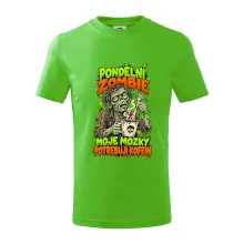 Pondělní zombie míchá kávu kostěnou rukou