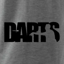 Darts - nápis se šipkařem