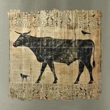 Egyptské hieroglyfy kráva