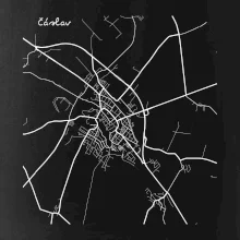 Černobílá mapa Čáslav