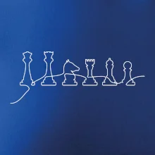 Šachové figurky v řadě - obrys