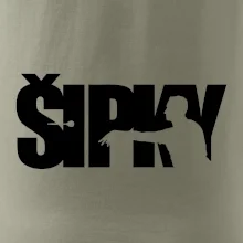 Šipky - nápis se šipkařem