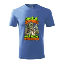 Pondělní zombie míchá kávu kostěnou rukou