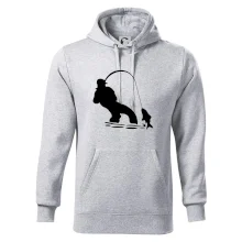 Rybář tahající rybu