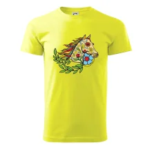 Kůň barevný s listy