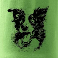 Černobílá karikatura Border kolie