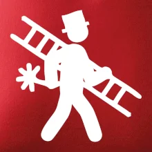 Kominík logo + nápis na zádech