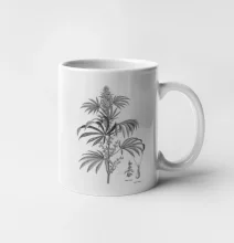 Konopí kytka černobílá