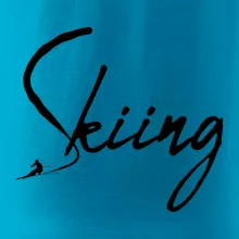 Skiing nápis lyžař
