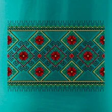 Ukrajinský vzor - Červeno Zelený