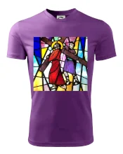 Vitráž - Ježíš a kříž