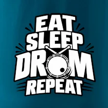 Eat sleep drum repeat - minimalistický bubenický slogan