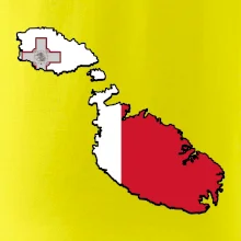 Mapa Malta s vlajkou