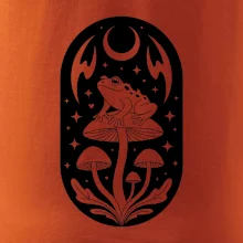 Goblincore černobílá oválná žába