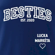 Párové mikiny - Besties (Rok a jména na rukávu)